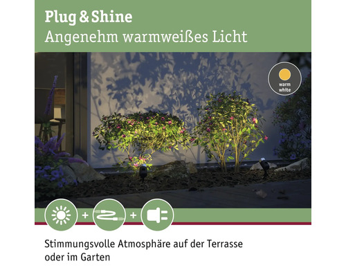 Paulmann Plug & Shine LED enkele spot met grondpen IP65 3,5W 240 lm 3000 K Pike antraciet 230/24 V