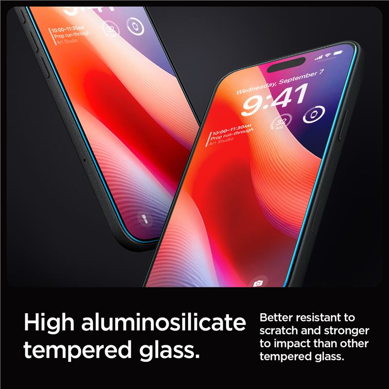 (2er Set) iPhone 16 Pro Glas Tr EZ Fit Panzer Glas Case Friendly mit Rahmen   Montagerahmen (AGL07928)