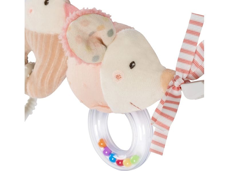fehn Kinderwagenkette Rosa/Beige Mobile-Kette mit niedlichen Anhänger-Figuren zum flexiblen Aufhängen