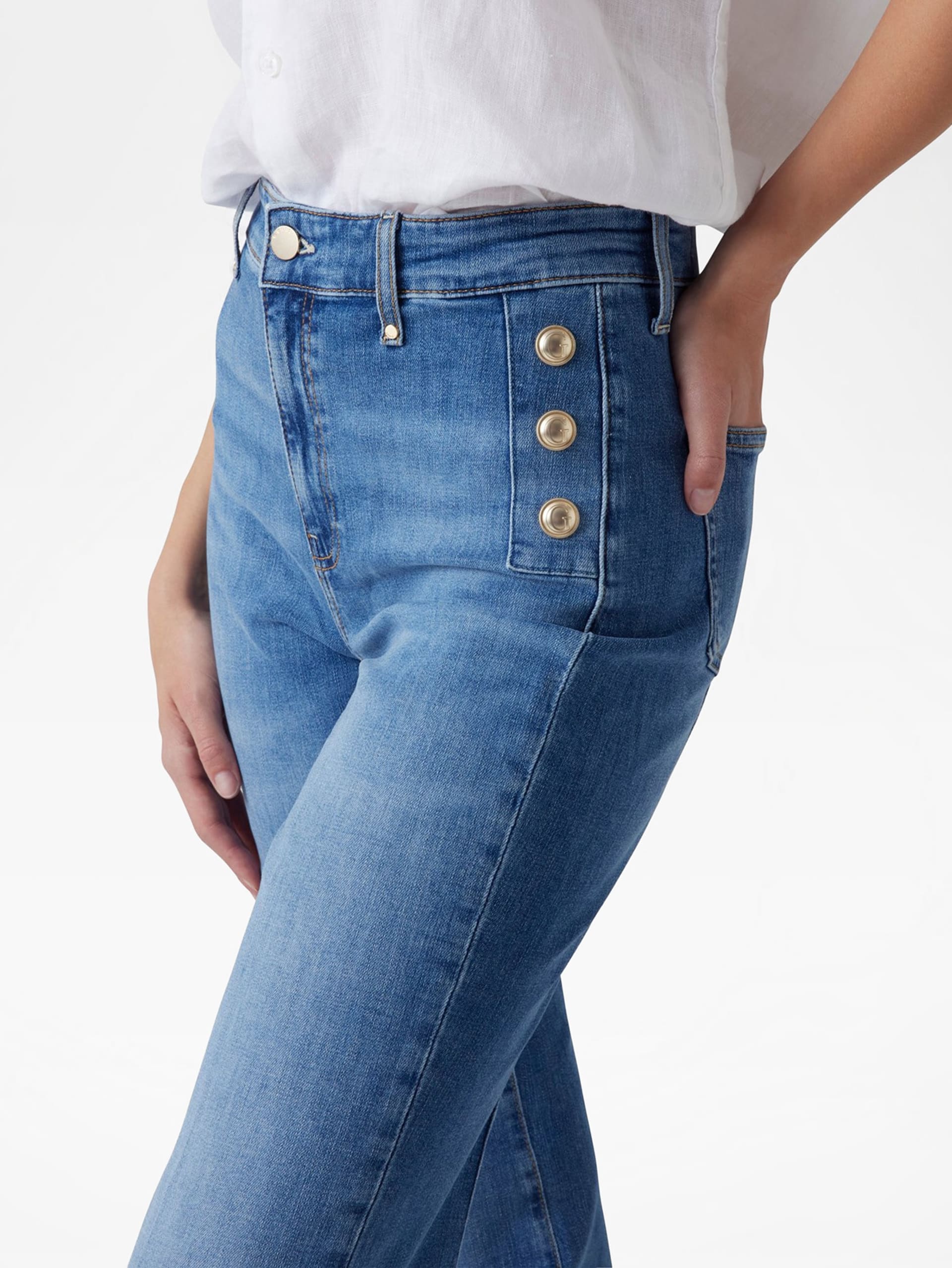 Calça jeans boca de sino Eco Faye Sailor