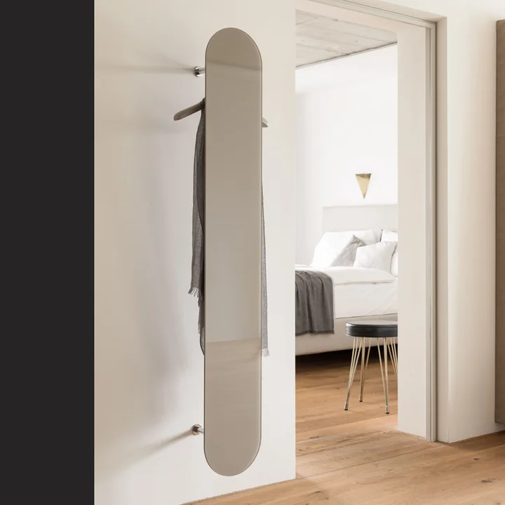 Schönbuch - Slot Wandgarderobe mit Spiegel, H 156 cm, grau-weiss