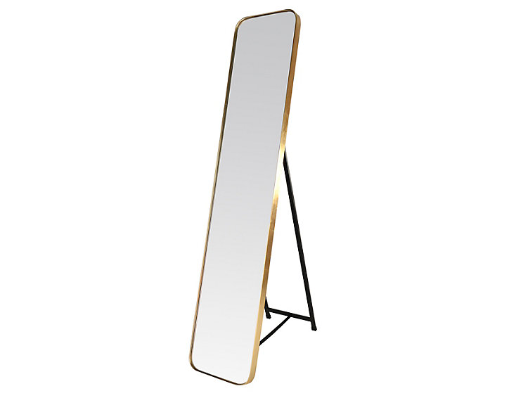 Miroir fin sur pied doré L.150 x l.30 cm Emde