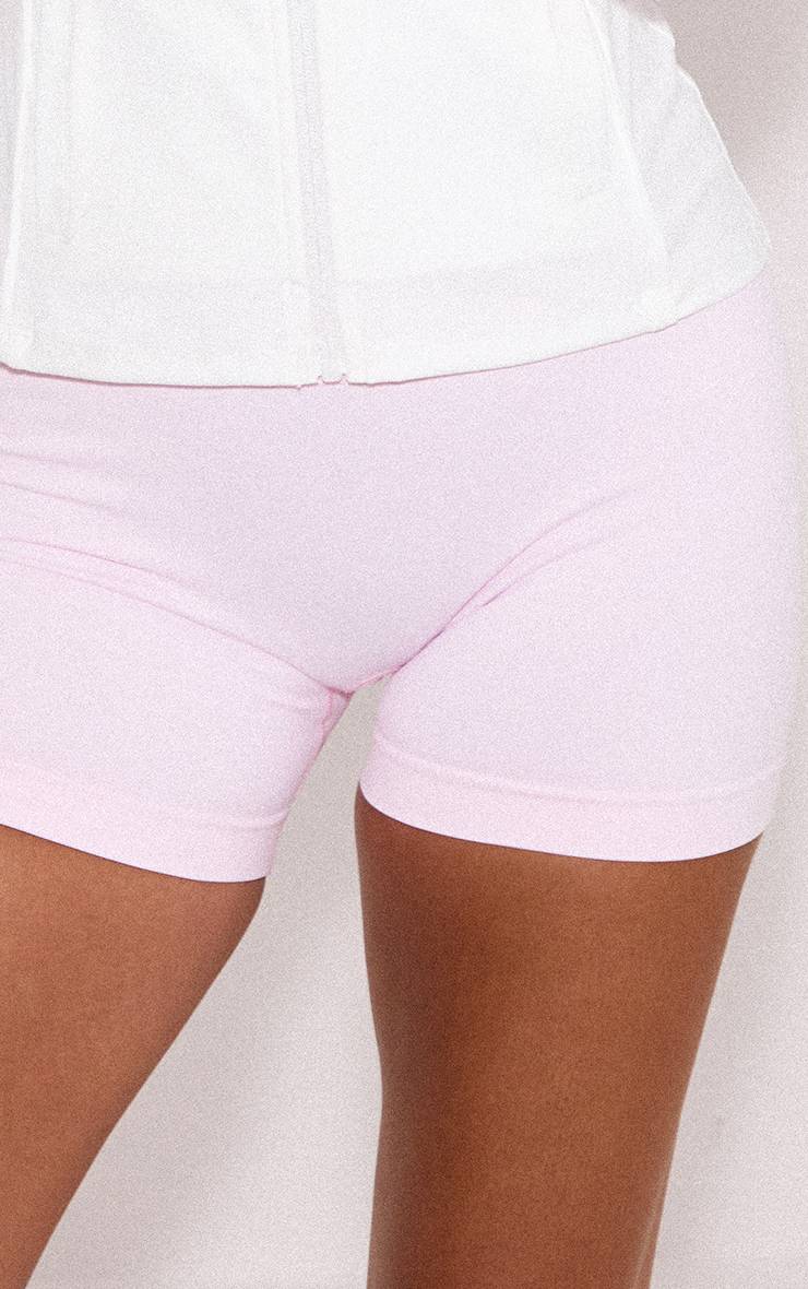 Rose Bébé Short De Sport Échancré Froncé Sans Couture