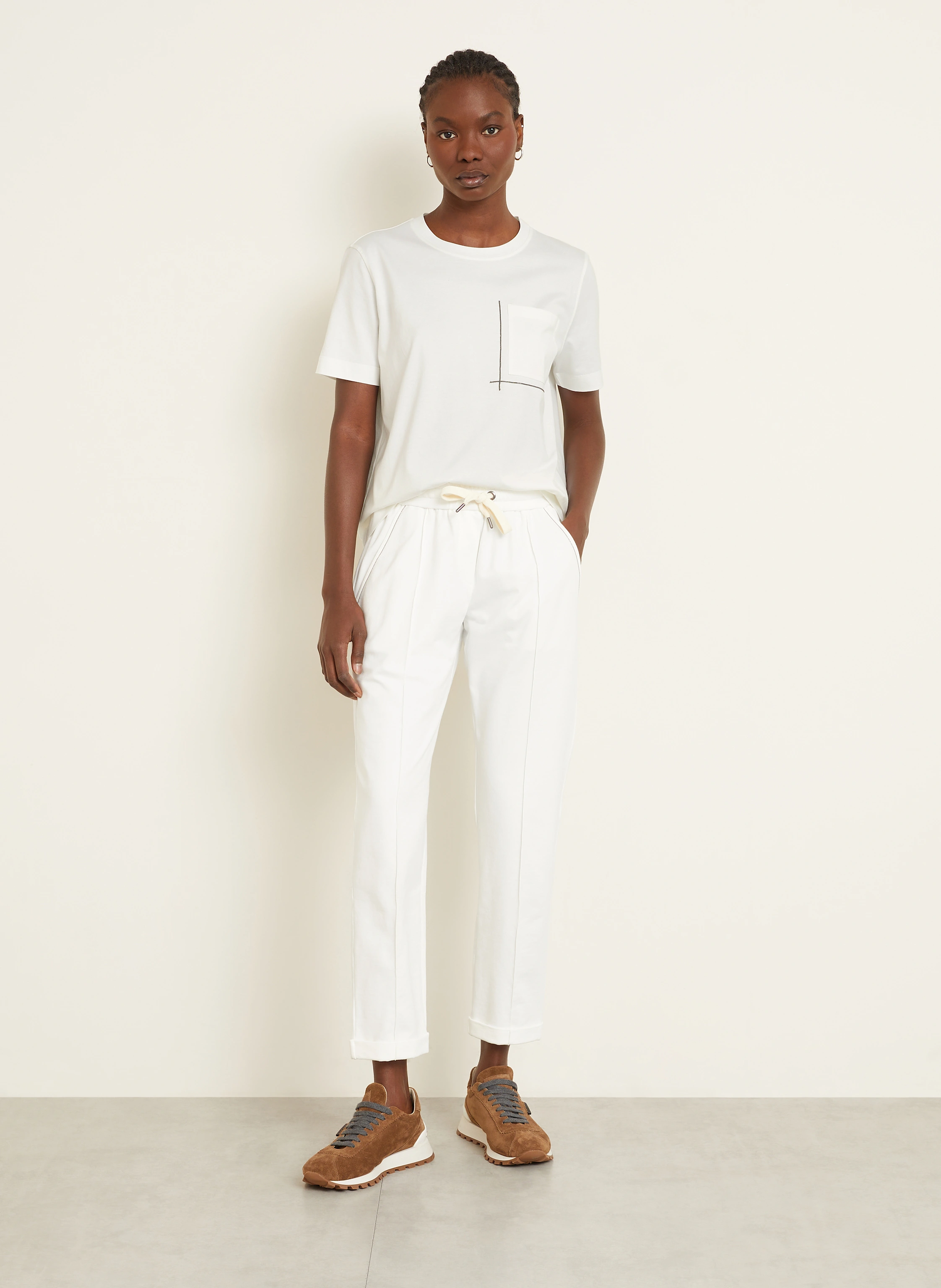 BRUNELLO CUCINELLI T-Shirt mit Schmucksteinen