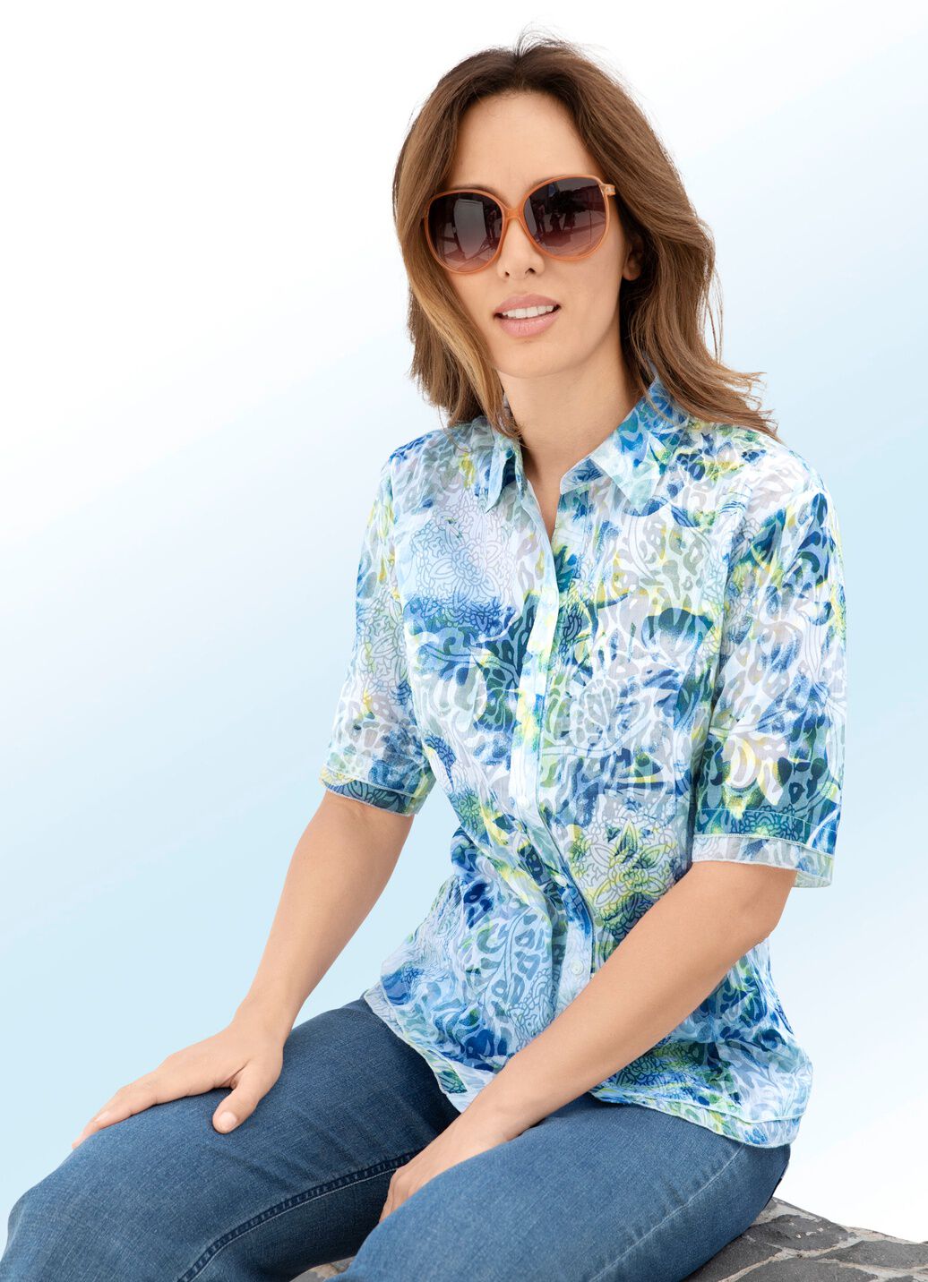 Zart transparente Bluse