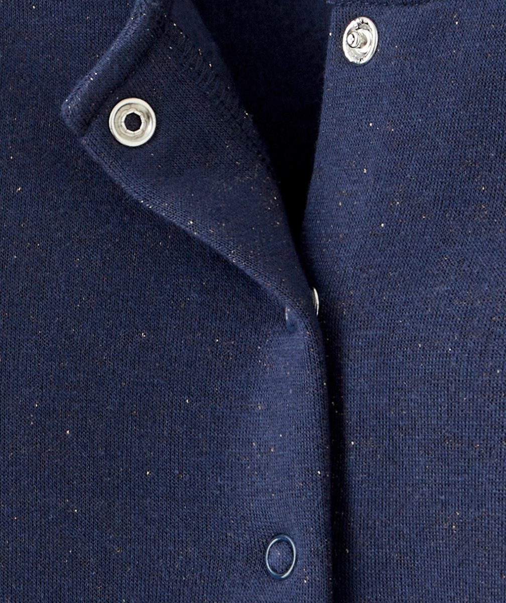 CARDIGAN PRESSIONNÉ BÉBÉ FILLE EN FIBRES RECYCLÉES BLEU PAILLETÉ