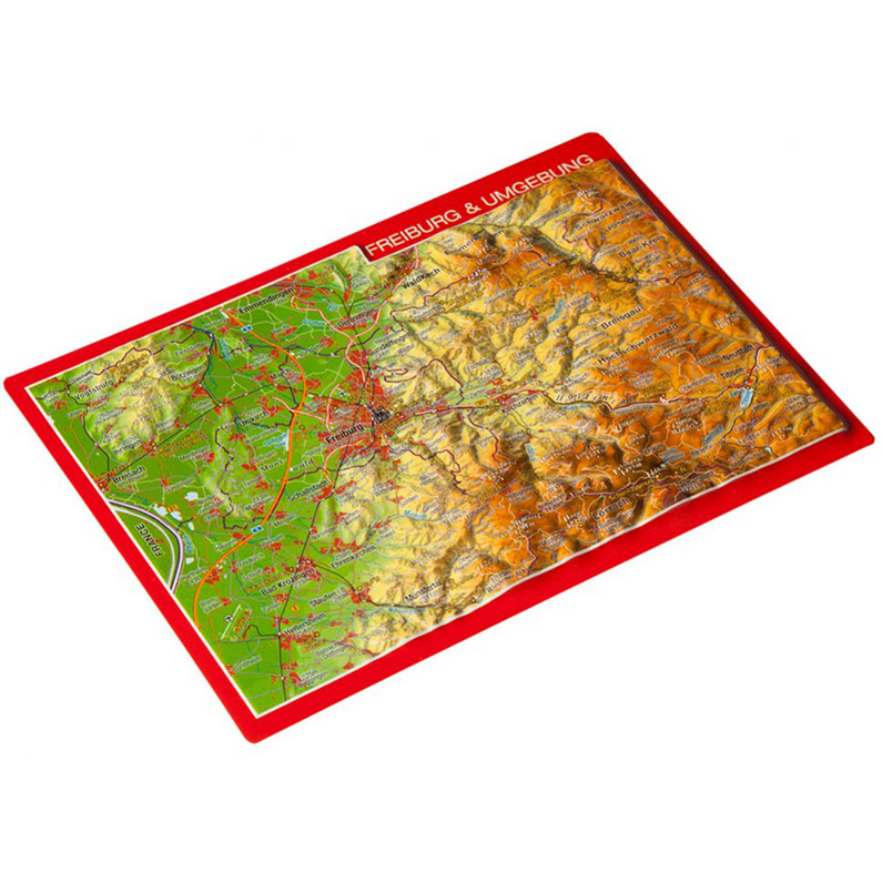 Georelief 3D Reliefpostkarte Freiburg & Umgebung