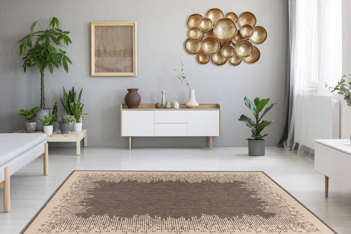 Outdoor-Kurzflorteppich SPLASH 900 - braun-creme - 80x150 cm