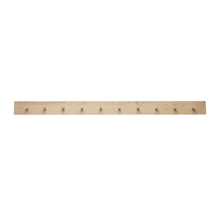 Hübsch Interior - Hakenleiste mit 10 Haken, Länge 140 cm, Eiche