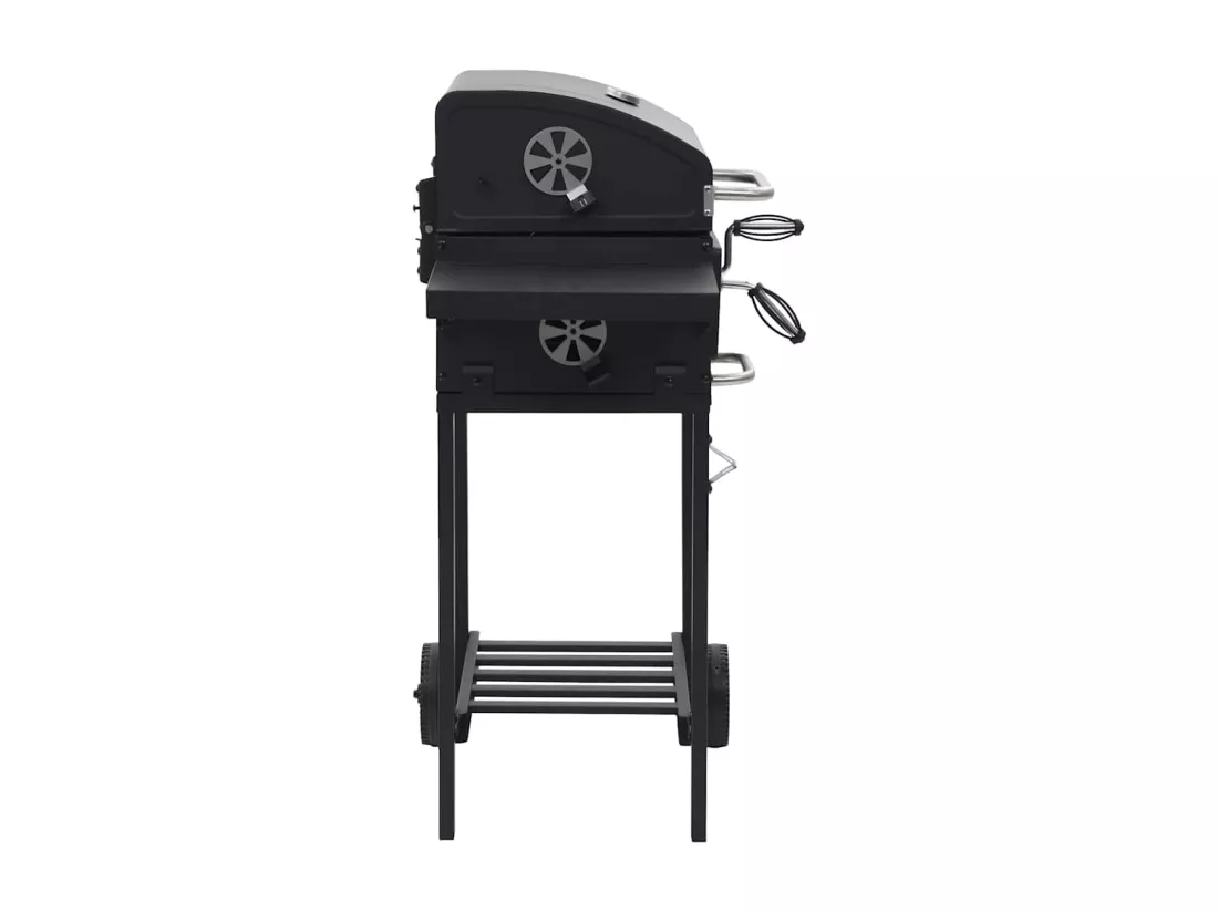 Gril de barbecue au charbon de bois et étagère inférieure Noir
