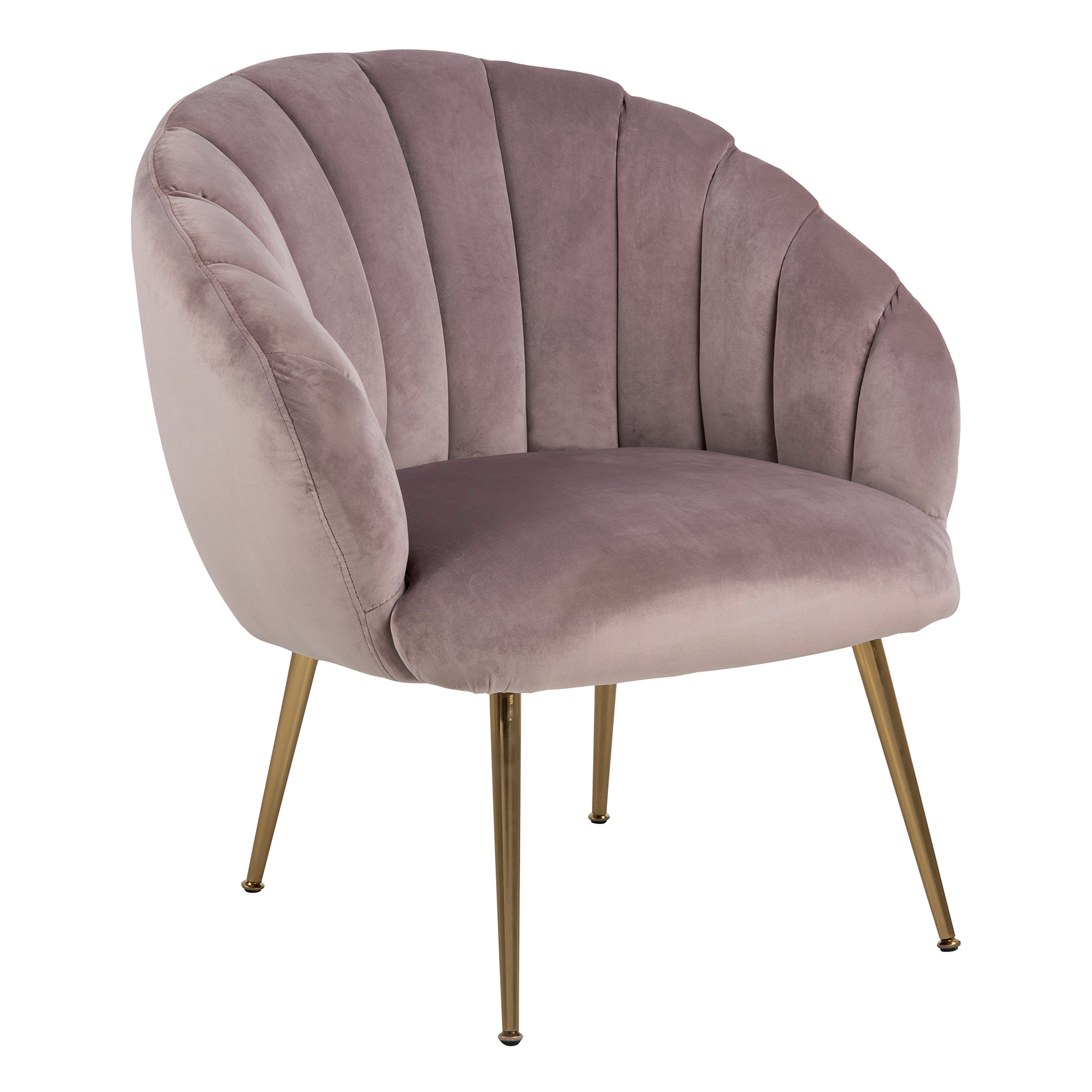 Loungestuhl DANIELLA - rot - gold - Samt