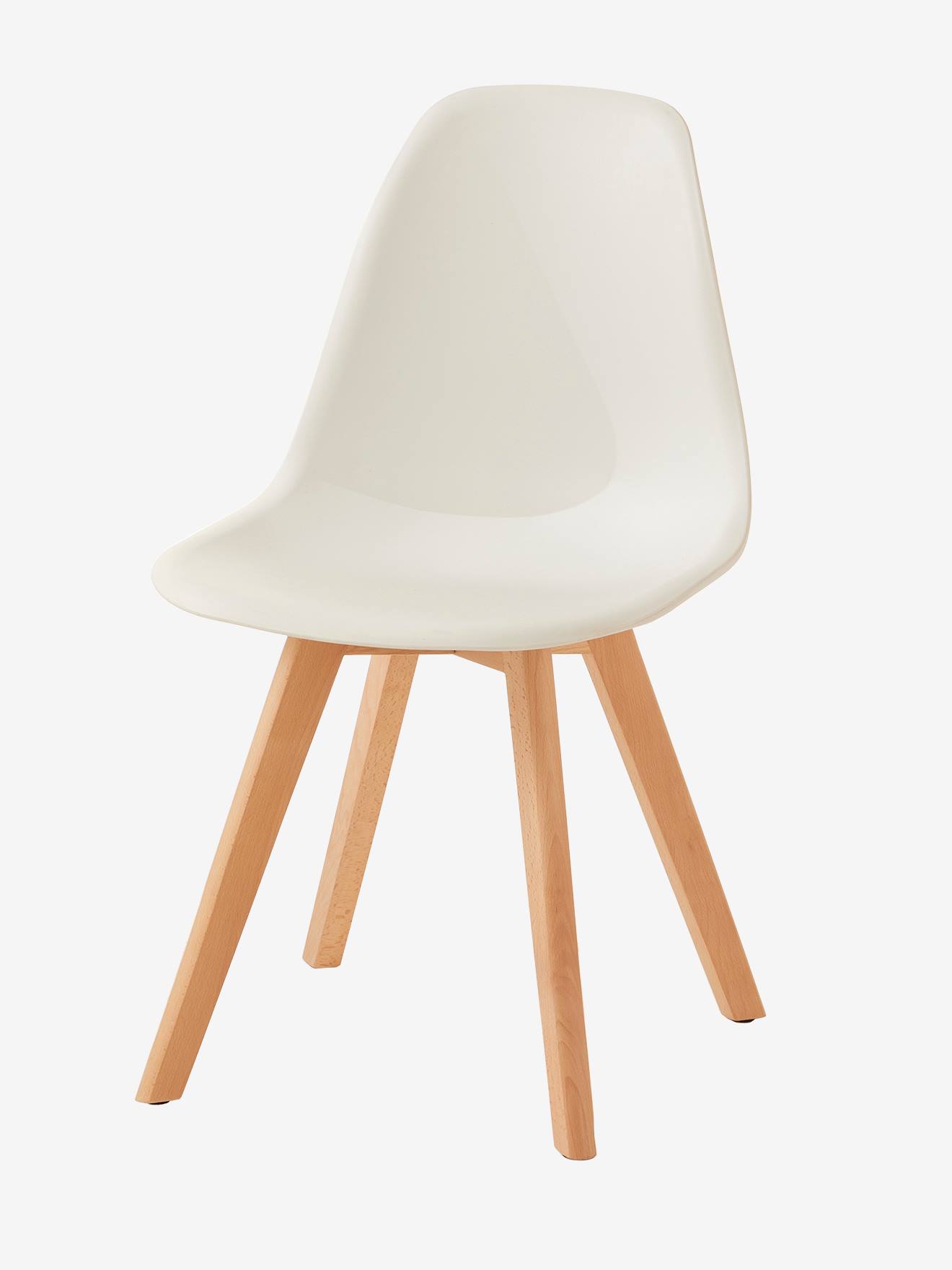 Cadeira infantil escandinava, altura do assento 45 cm, branca lisa
