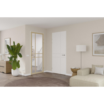 Arne & Bodil binnendeur ABE105 blank glas - licht eiken houtlook afwerking