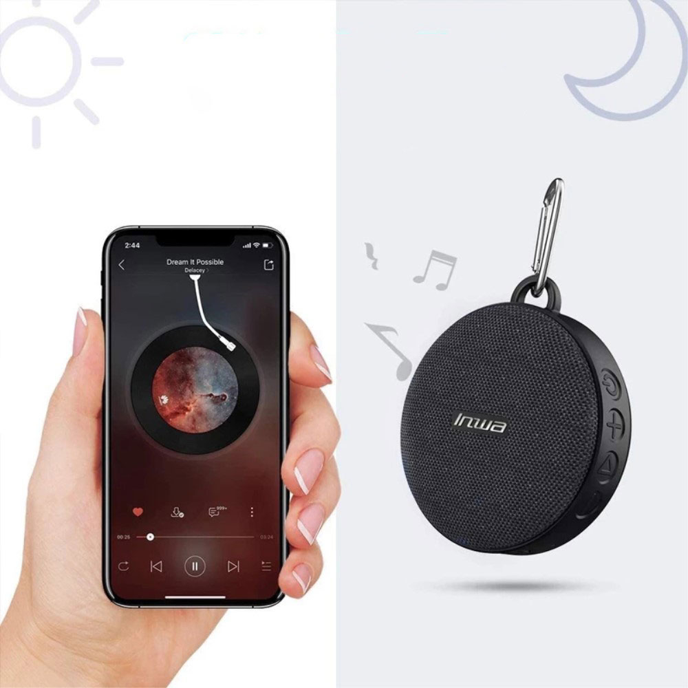 5W Mini Bluetooth Lautsprecher Subwoofer Spritzwasserfest (IPX7) mit Fahrradhalterung - Schwarz