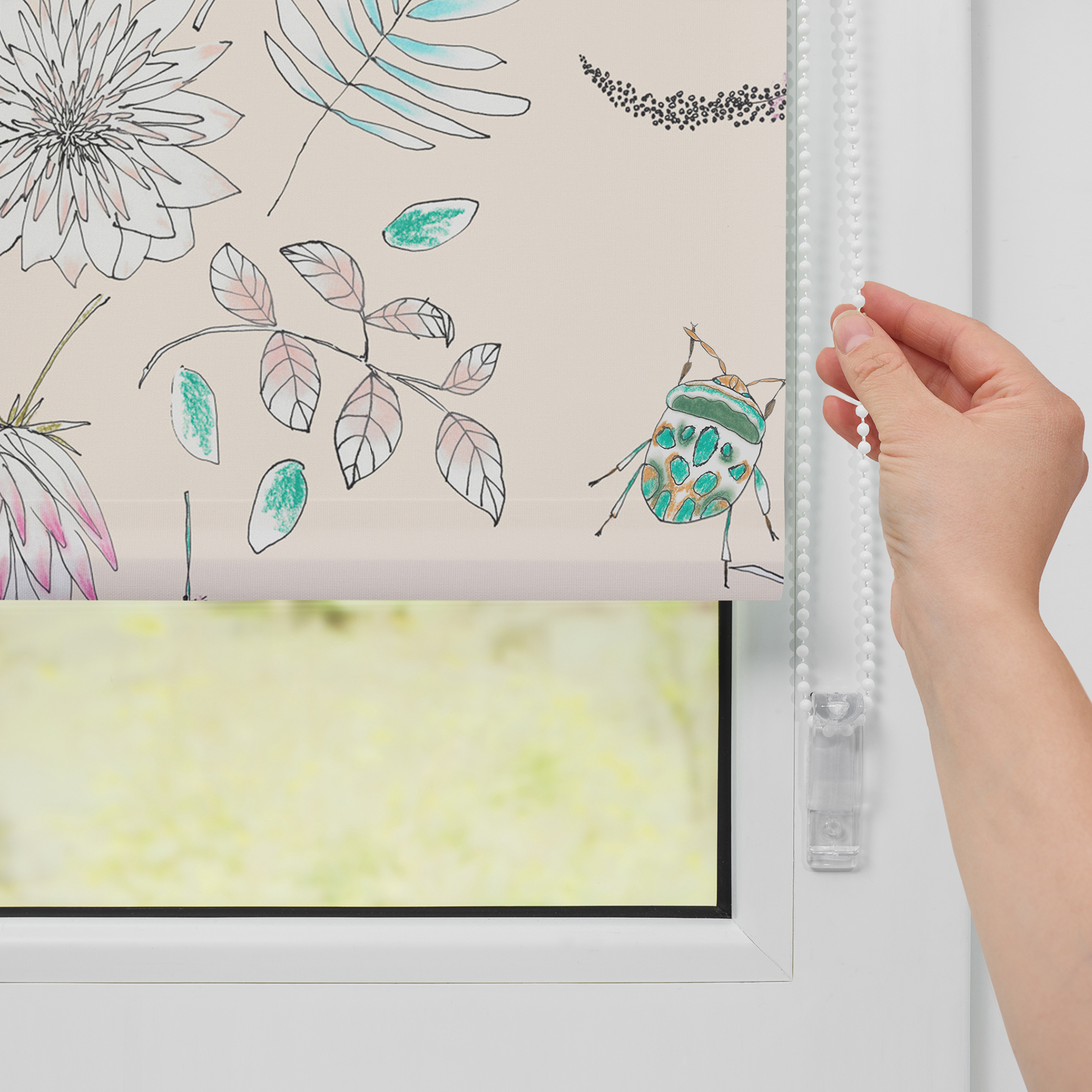 LICHTBLICK Klemmrollo BOHEMIAN GARDEN - bunt - 45x150 cm