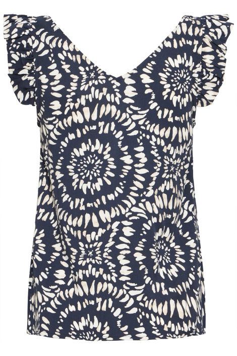 Ichi blauwe dames top
