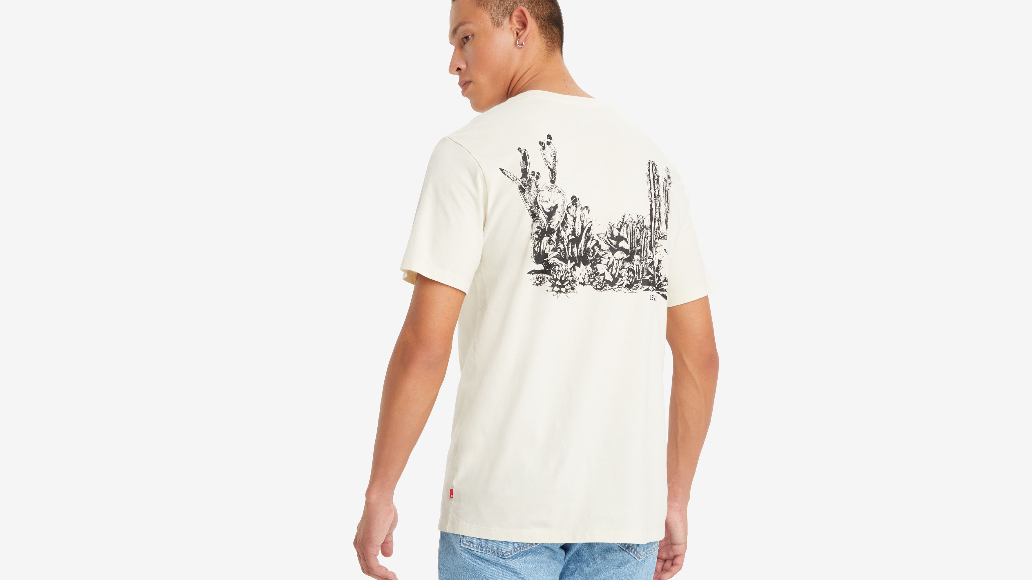 T-shirt graphique Classic - Levi Cactus Oatmeal - Blanc