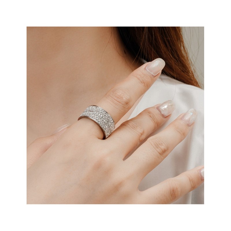 Bague Elodie - Argenté et Cristal