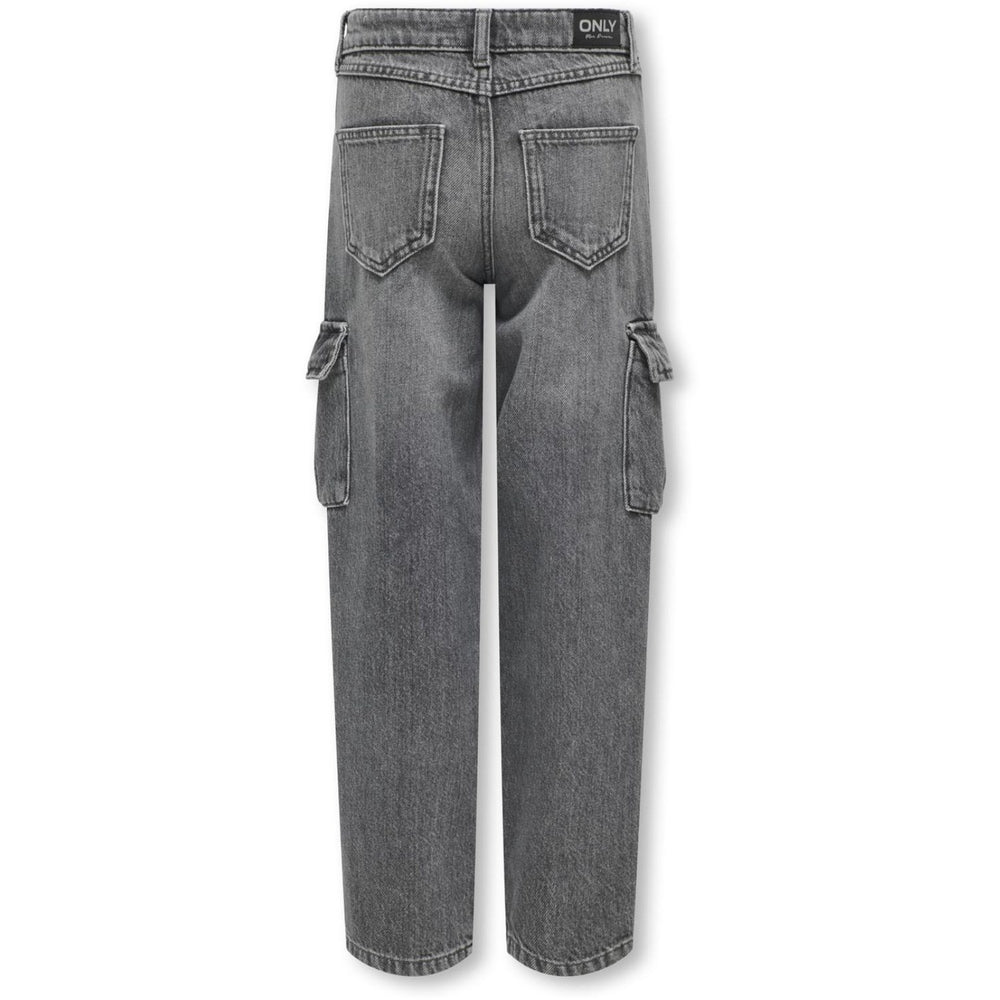 Køb kids ONLY Dark Grey Denim Harmony Wide Cargo Carrot Jeans Noos