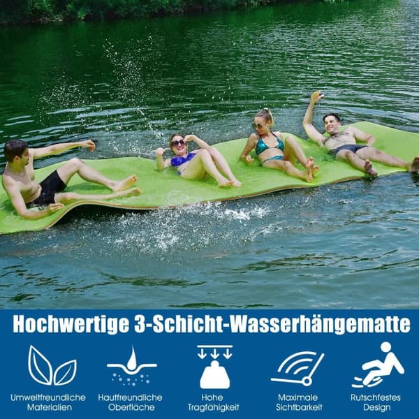 Flytende vannmatte XPE skummatte for vannmoro 355 x 183 x 3,5 cm Grønn