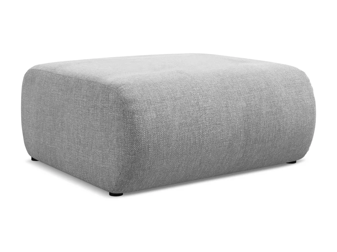 Pouf en tissu chenille - gris clair - EKAHI