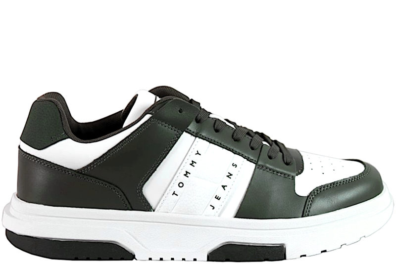 TOMMY HILFIGER LEATHER CUPSOLE 2.0 GREEN SNEAKERS