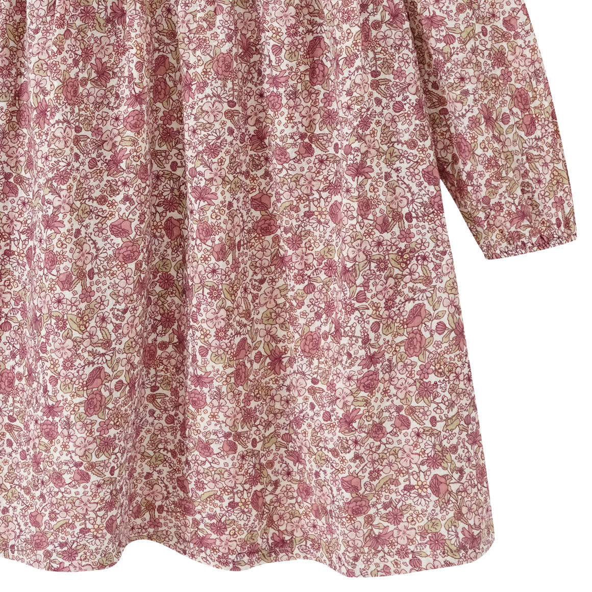 Topolino Pure Collection Mädchen Musselin-Kleid mit Blümchen hellbeige / dunkelrosa
