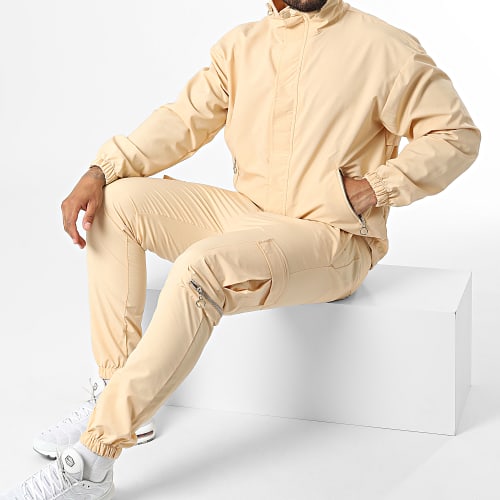 Ensemble Veste Zippée Et Pantalon Jogging KL-2073 Beige