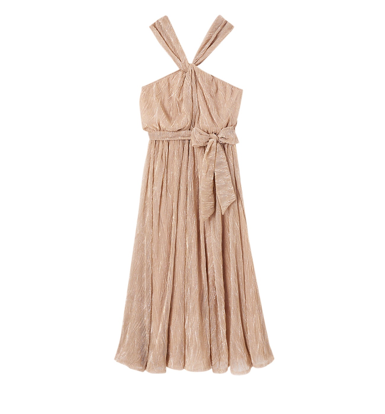 Robe longue irisée Femme - Beige