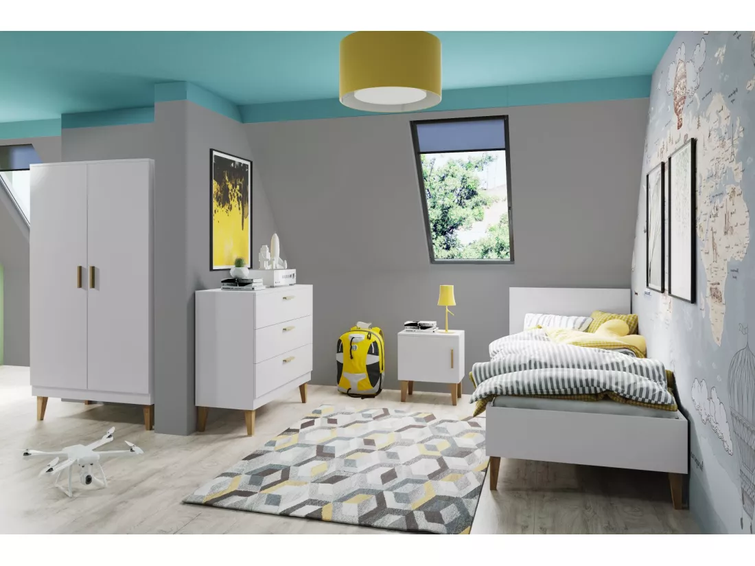 Armoire 2 portes Kubi - Blanc