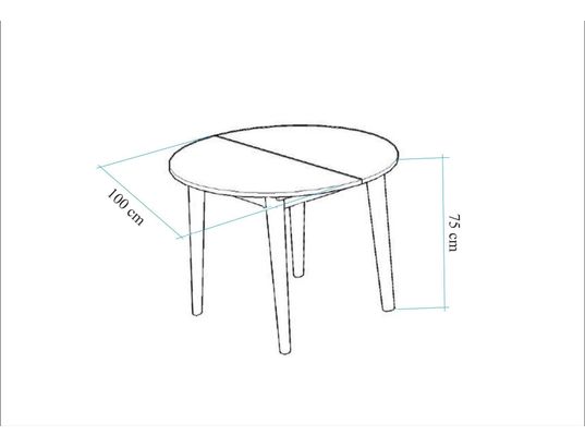 CONCEPT1 - Table Vina extensible pin atlantique 100 x 100 x h75