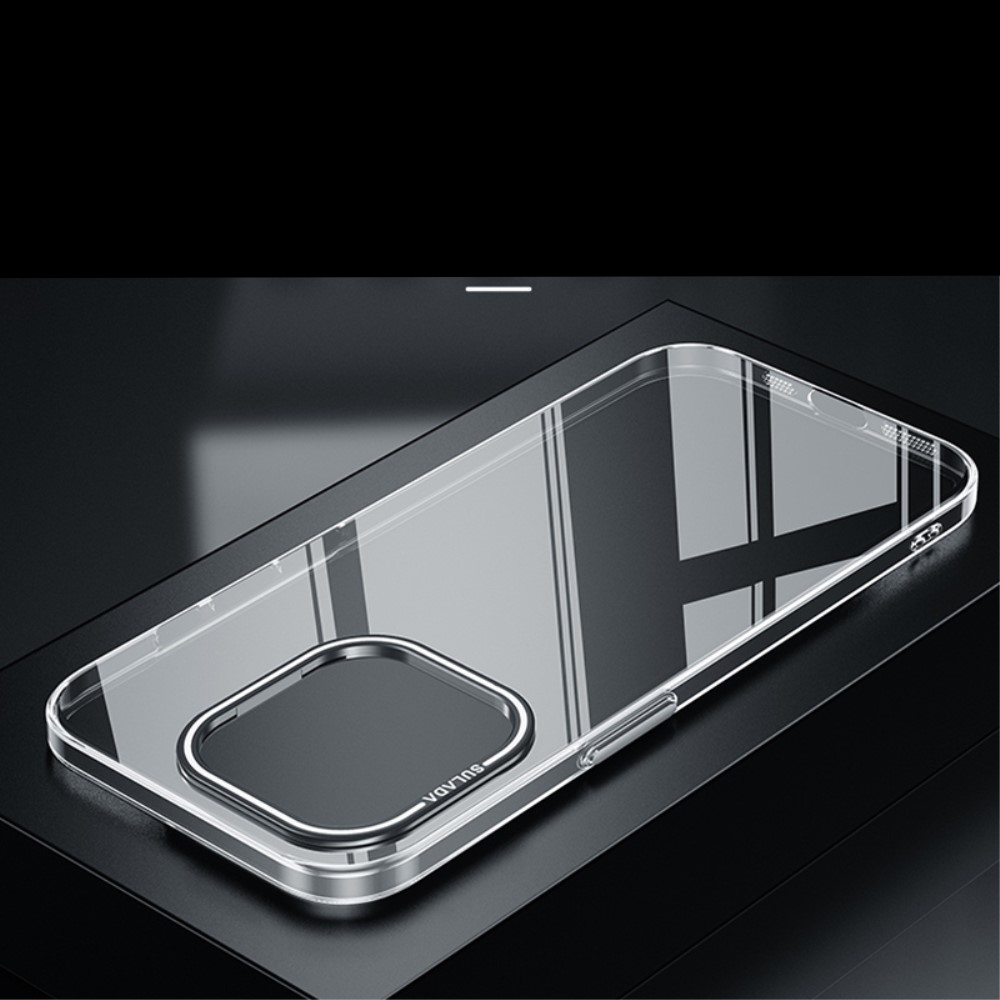 iPhone 15 Pro Hardcase Schutzhülle   Kamera Kickstand - Silber / Transparent