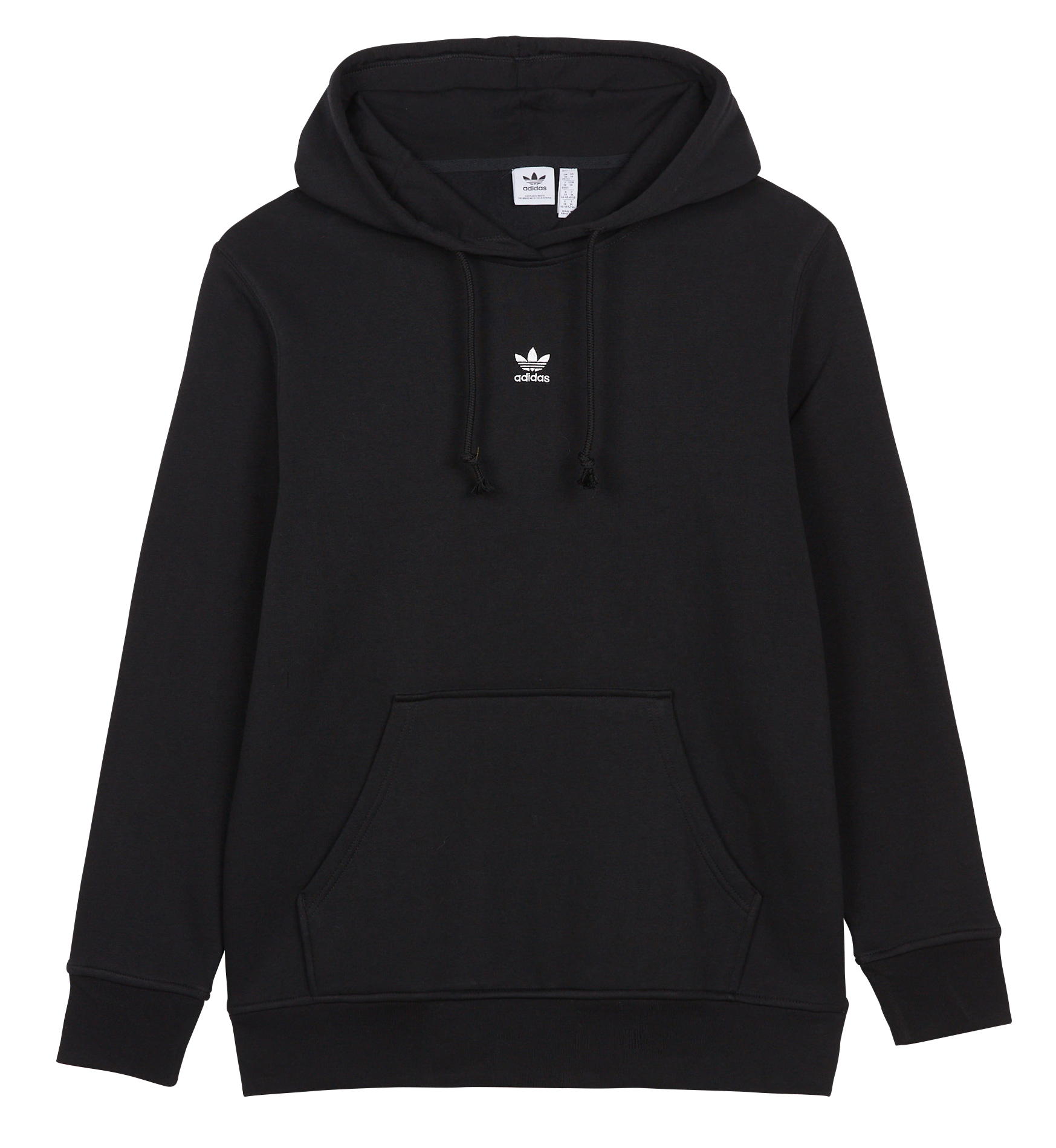 Sweat à capuche logo brodé en coton| Noir