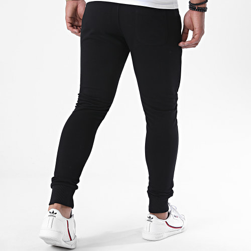 Pantalon Jogging Logo Noir Orange Fluo