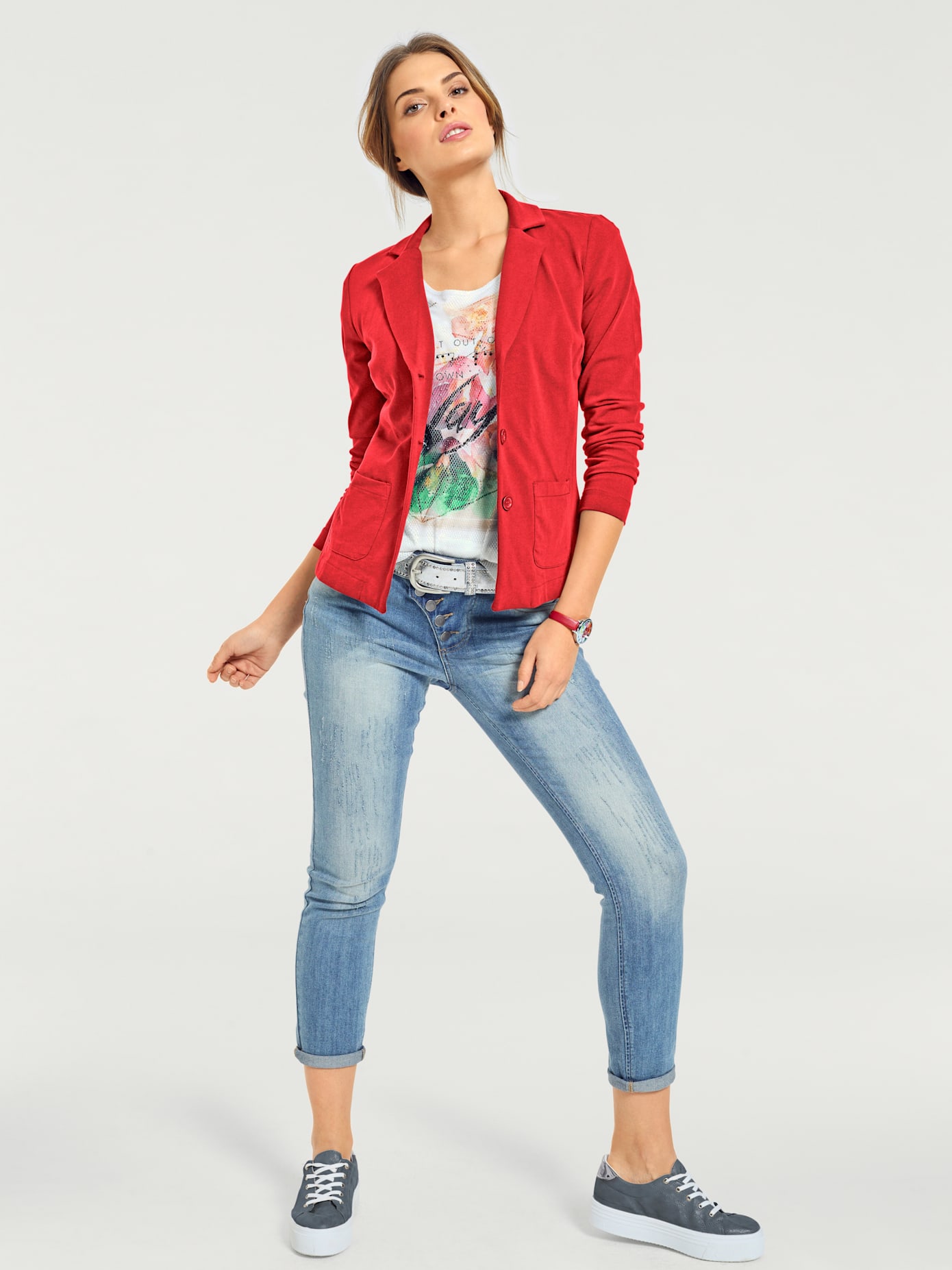 Blazer en jersey coupe sobre pour un look décontracté tendance