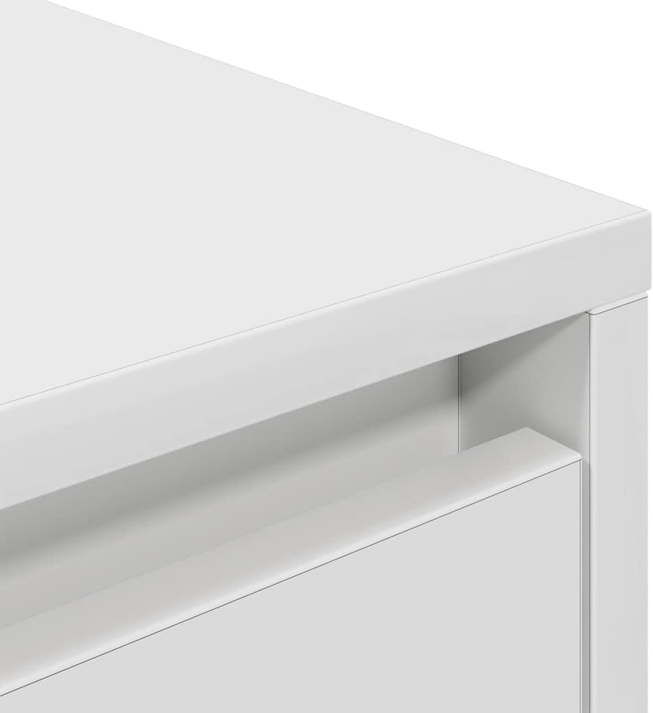 vidaXL TV-Schrank mit LED-Leuchten Weiß 100x41x50 cm, Lowboard, Fernsehschrank, TV-Sideboard, Fernsehtisch, TV-Ständer, TV-Lowboard, TV-Möbel