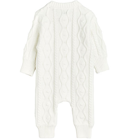 Mini Rodini Strampler - Strick - Off White m. Panda