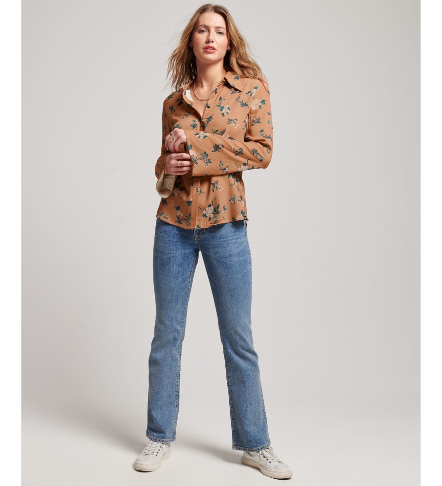 Camisa marrom anos setenta da Superdry Studios