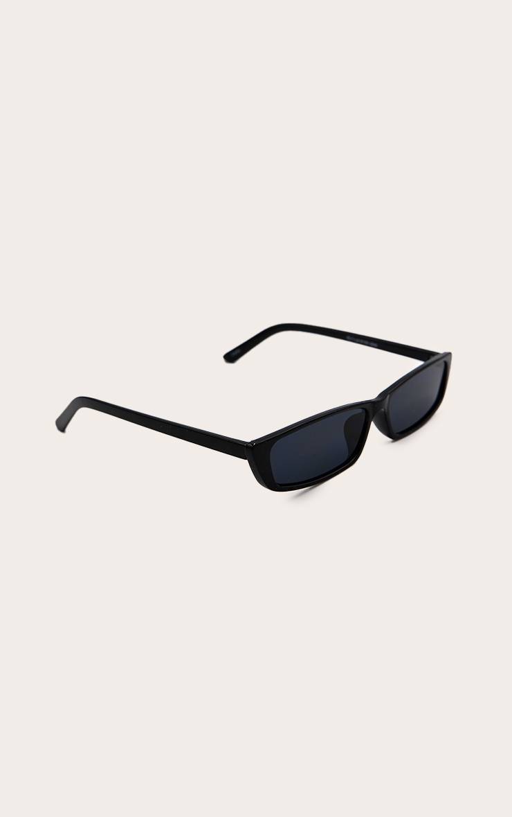 Noir Lunettes De Soleil Rectangulaires Fines