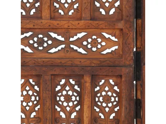 Cloison de séparation 5 panneaux Marron 200x165cm Bois manguier