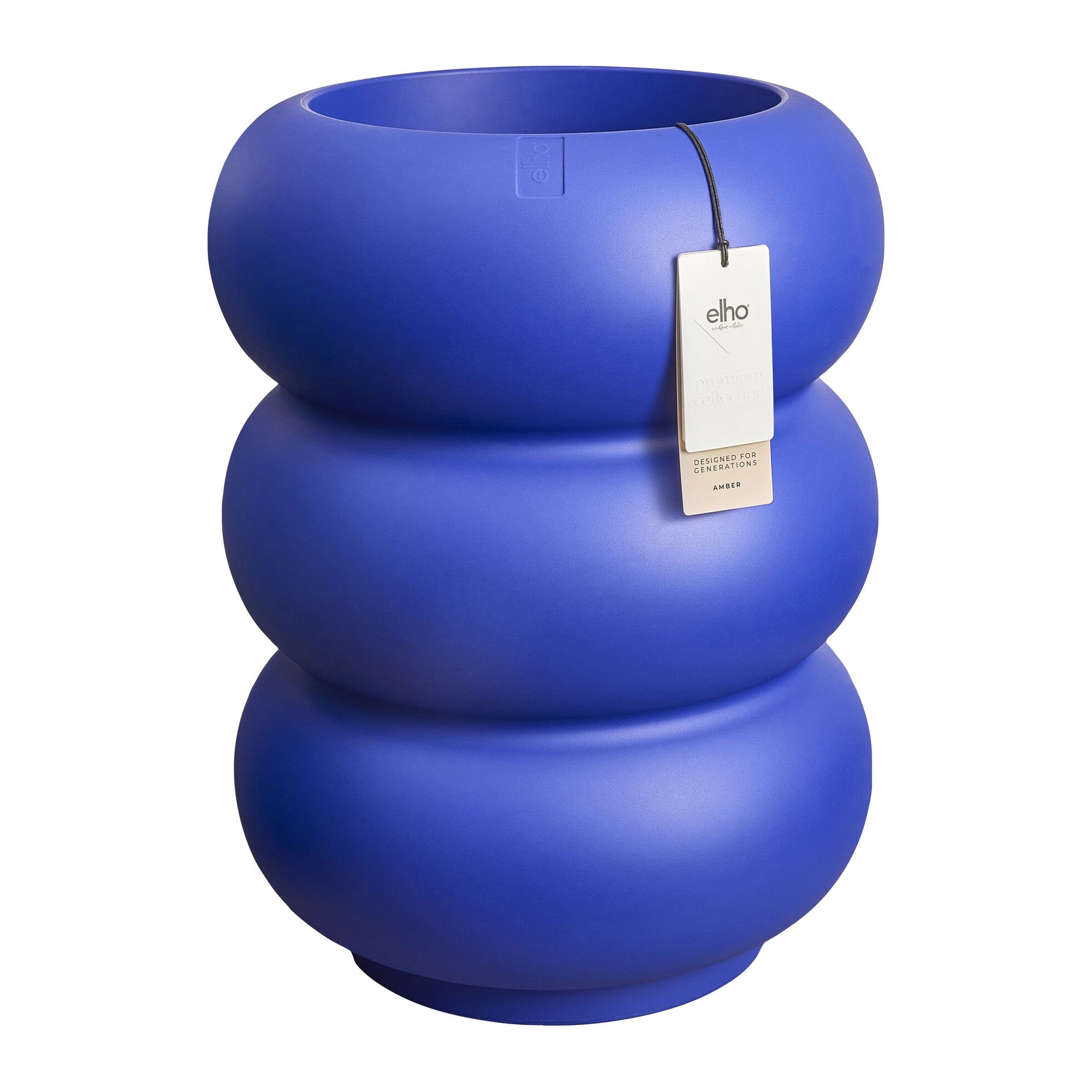 Elho Amber Roll High 43 - Royal blue - Ã 43 x H 58 cm - Binnen en Buiten - 100% gerecycled kunststof