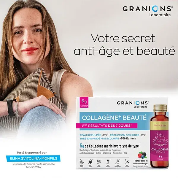 Granions Collagène Beauté+ - Collagène marin de type I hydrolysé - 8 Shots