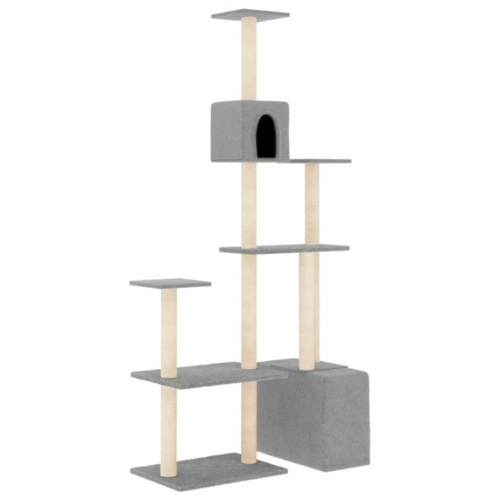 Arbre à chat avec griffoirs en sisal gris clair 180 cm