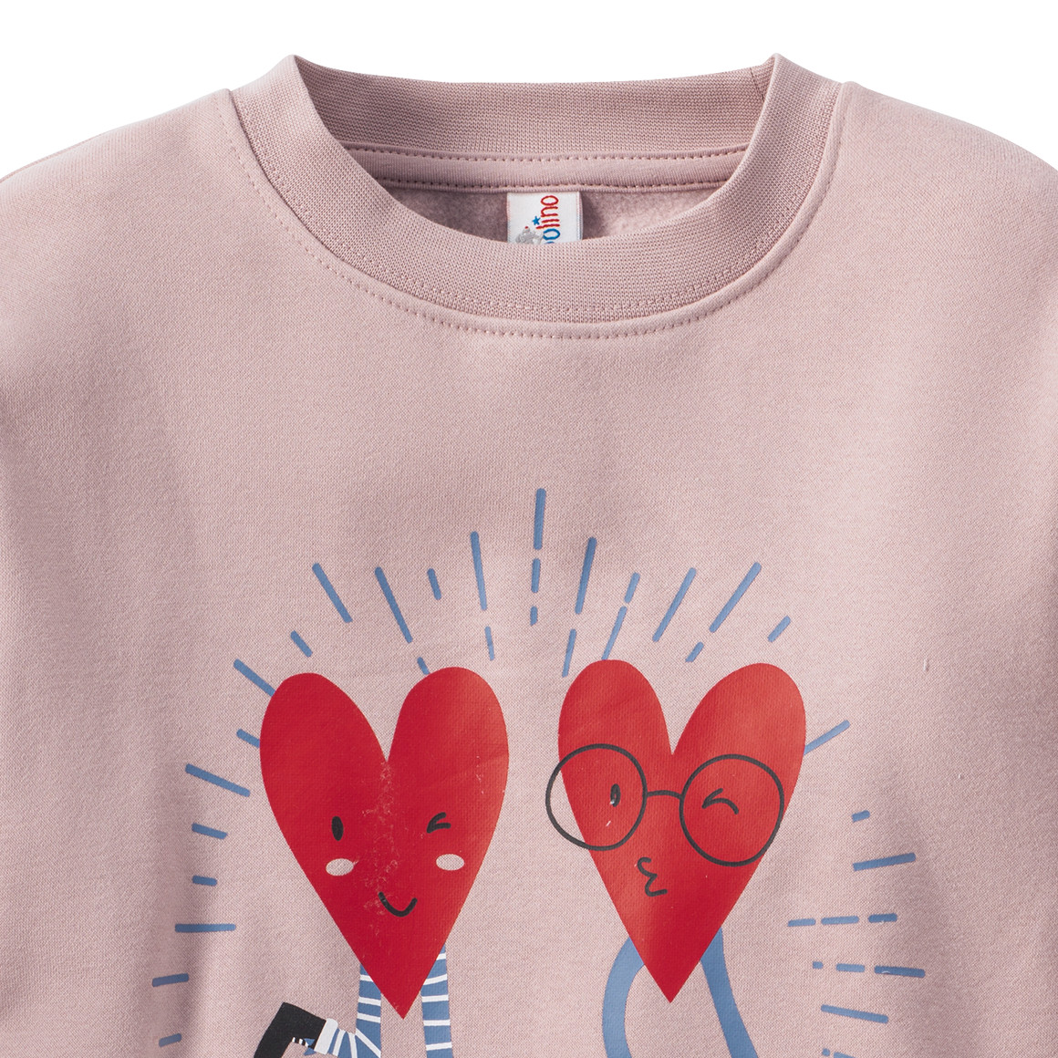 Topolino Mädchen Sweatshirt mit Herzchen-Print altrosa