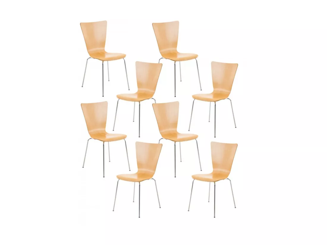 Lot de 8 Chaise de conférence - Bois & Nature - Nature - Aaron