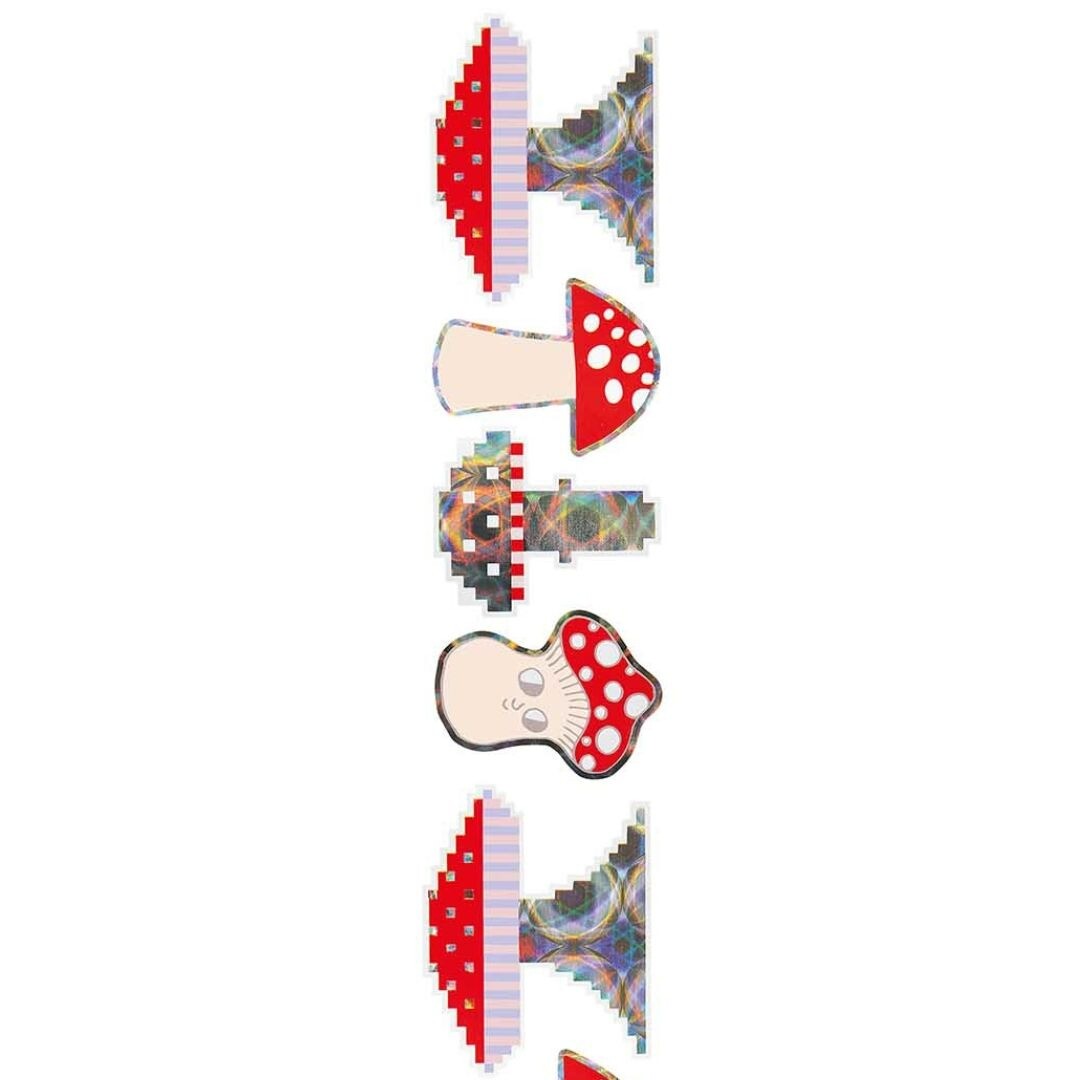 Rol stickers - grote paddenstoelen