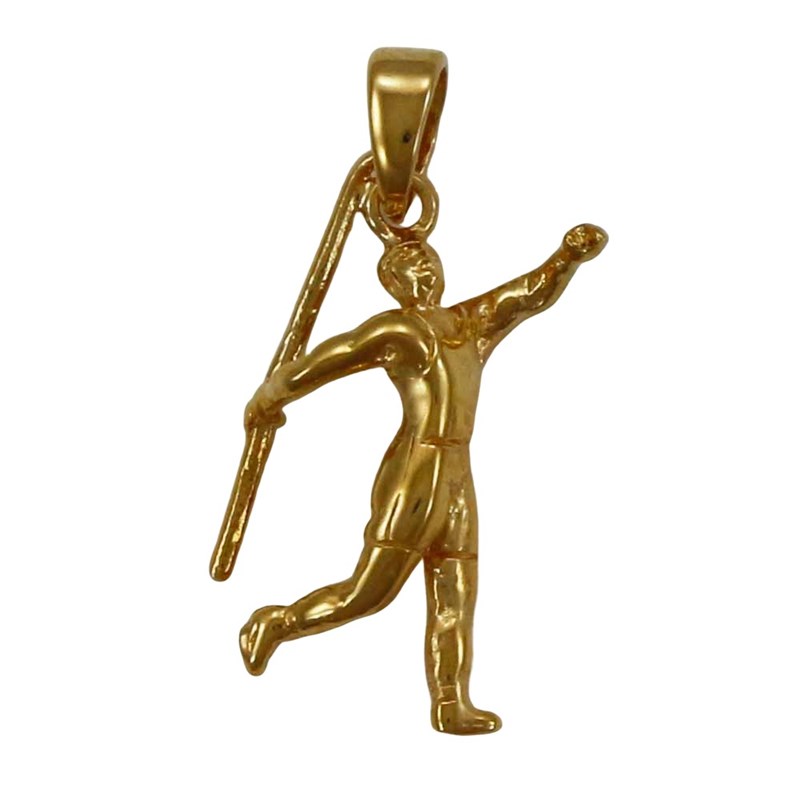 Pendentif athlétisme lancer du javelot - Plaqué or