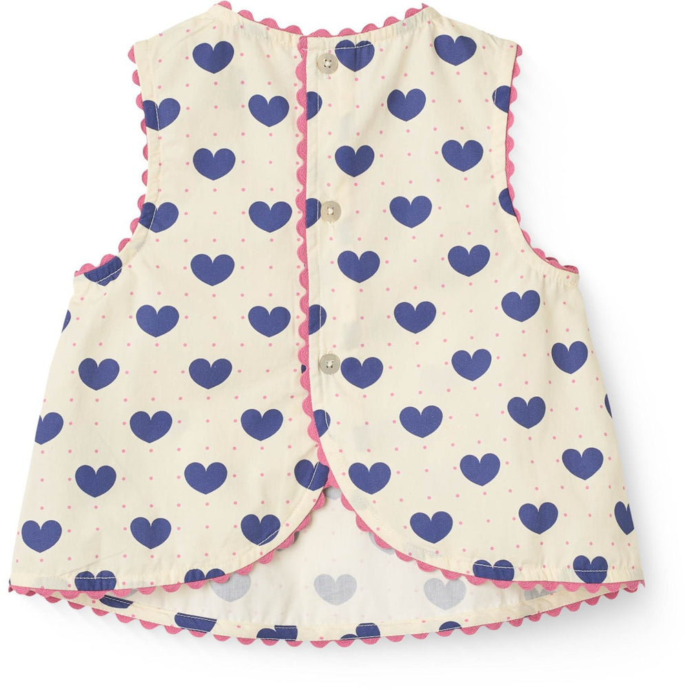Køb COPENHAGEN COLORS x Luksusbaby Heart Aop Ocean Heart and Dots Bluse m/Shorts Sæt