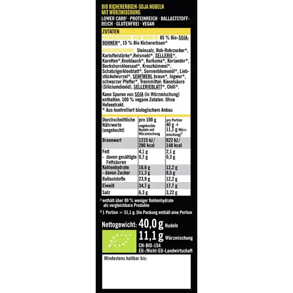 Bio Kicher-Soja Indian Spices Tasty Meal