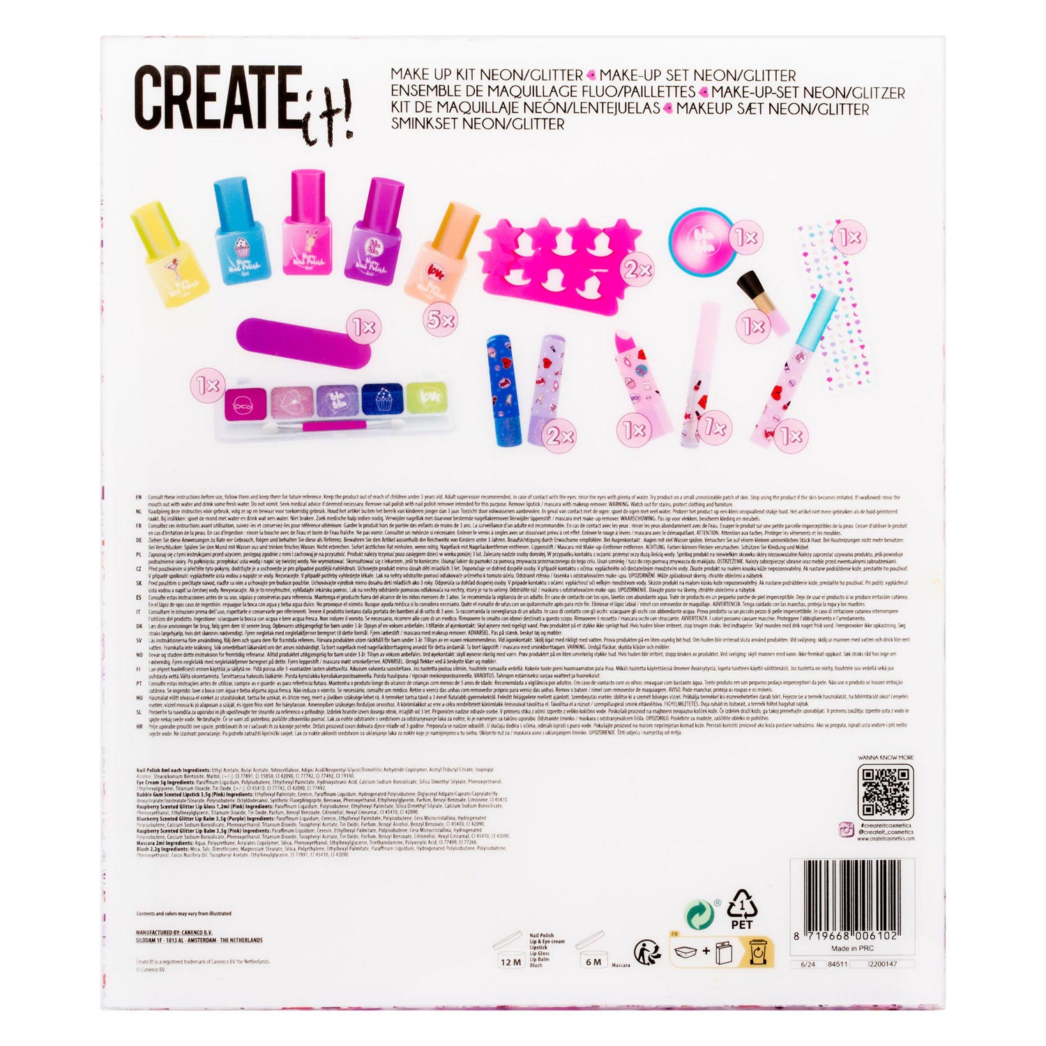 Create it! Beauty Make-Up Box Neon/Glitters